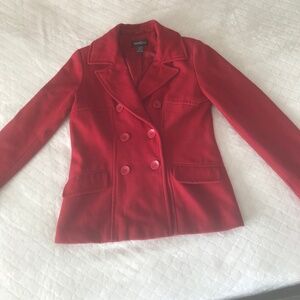 Red wool blend Northcrest pea coat size small